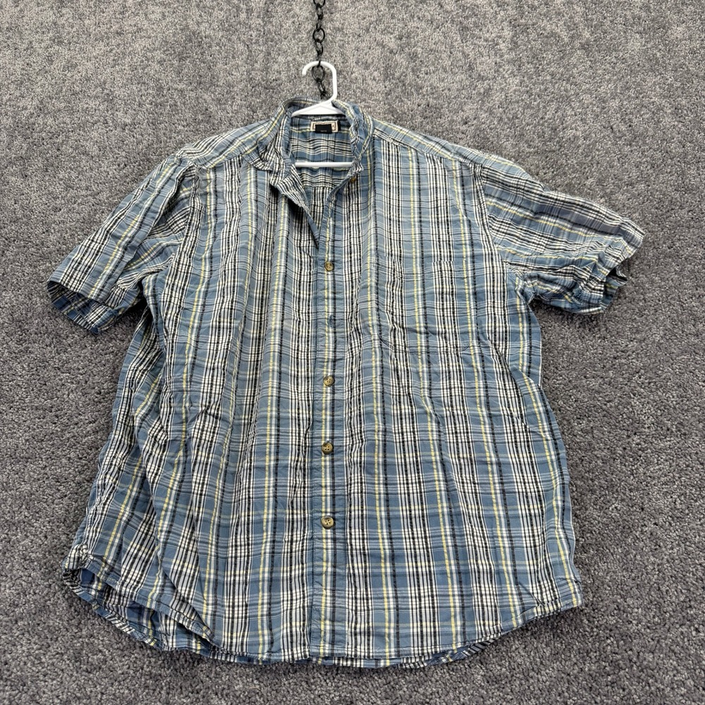 Arizona Button Up Shirt Mens L Blue Plaid Casual